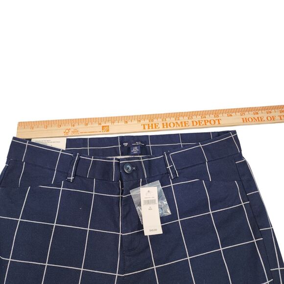 GAP Slim City Crop Pants Cotton Blend Womens Size 10 Blue and White Window Pain - Picture 7 of 9